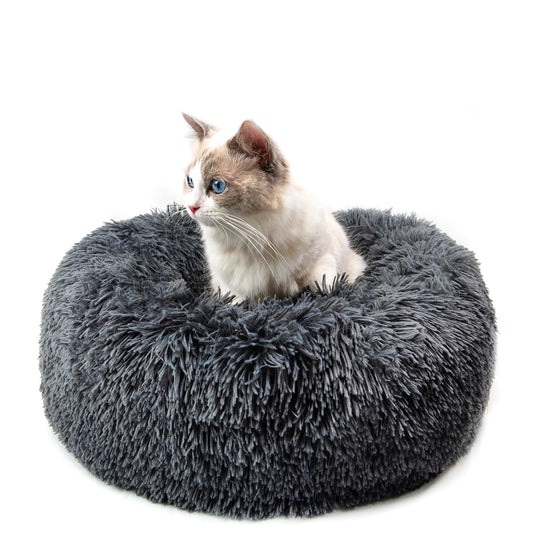 Round Plush Cat Litter Kennel Pet Nest Mat Puppy Beds