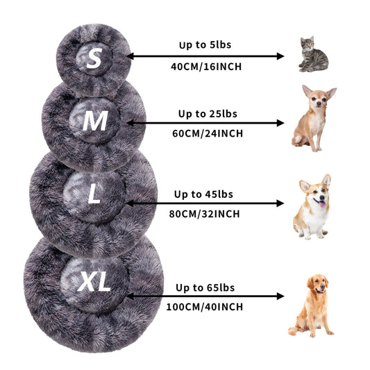 Round warm Plush Pet bed