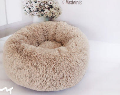 Round warm Plush Pet bed